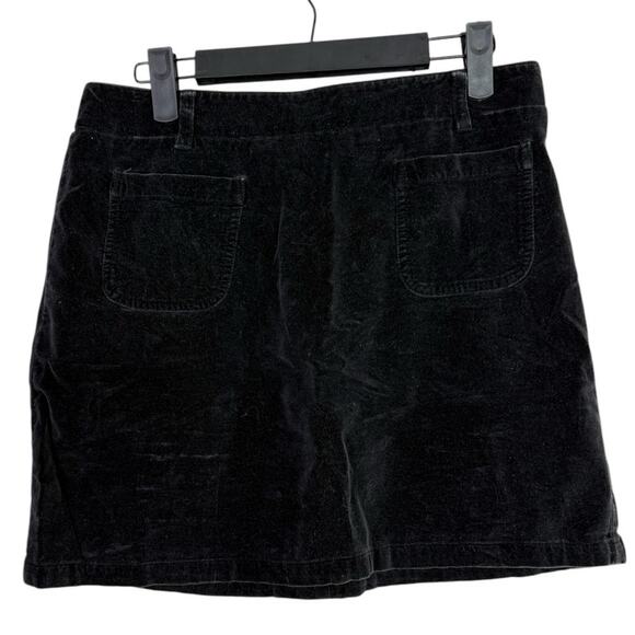 J. Crew Velvet Velour Straight Mini Skirt Belt Loops Pockets 8 Black #3276 - Picture 11 of 14